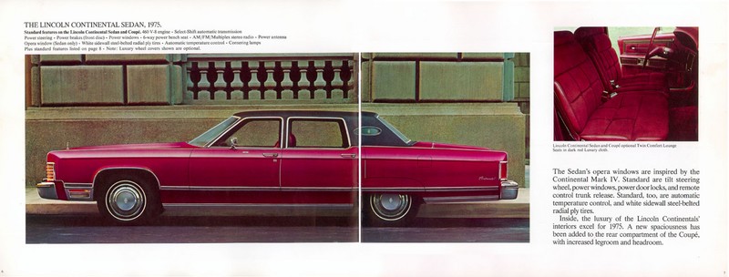 1975 Lincoln Model Range Brochure Page 2